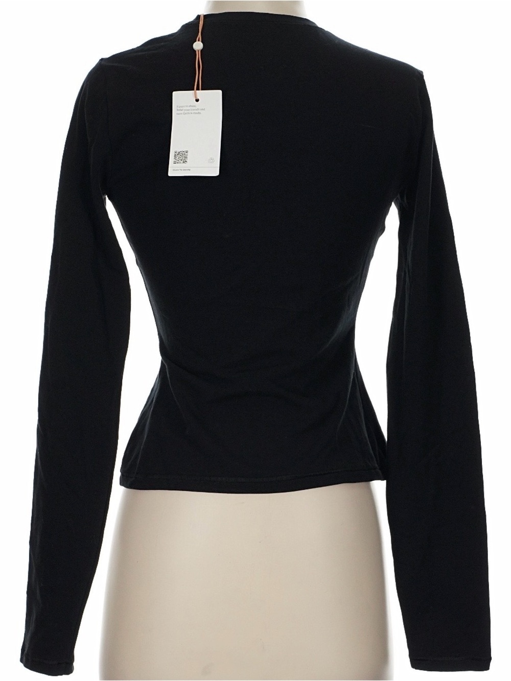 NWT Quince Organic Cotton Stretch Long Sleeve Tee Black Size Small - Picture 6 of 9